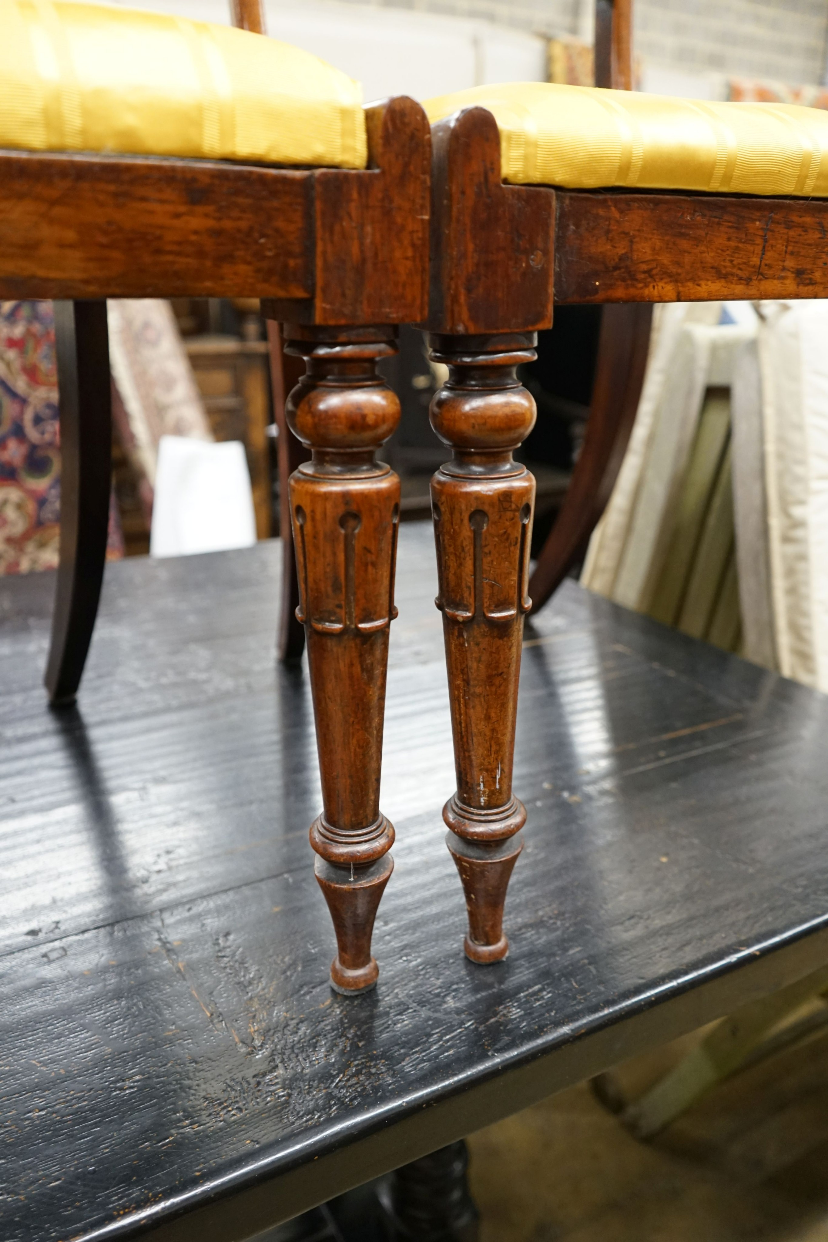 A pair of William IV rosewood dining chairs
